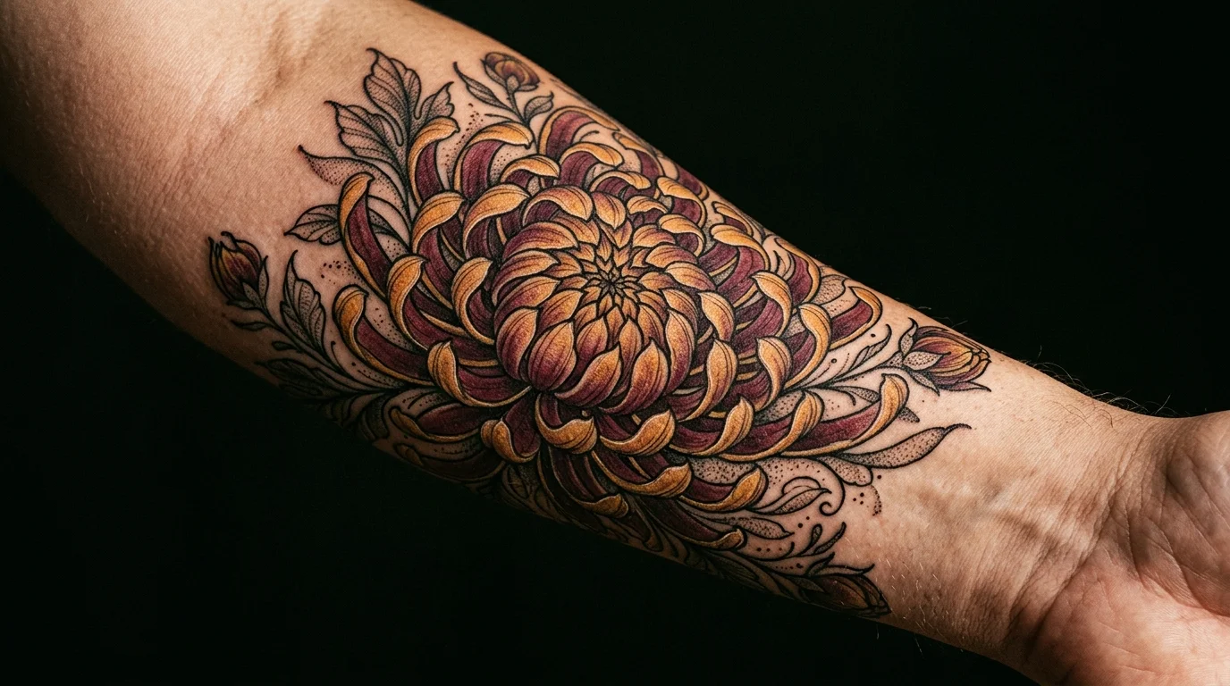 Most People Getting Chrysanthemum Tattoos Don't Know What It Means
