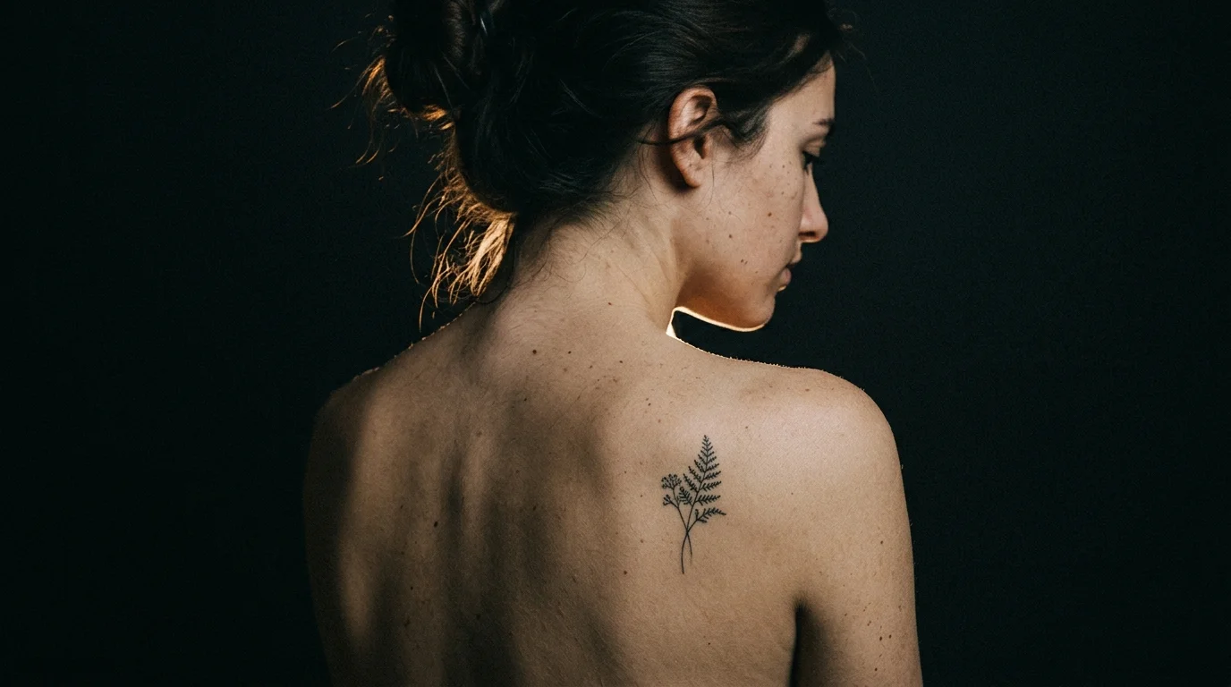 Small tattoo placements on women — collarbone, nape, shoulder blade