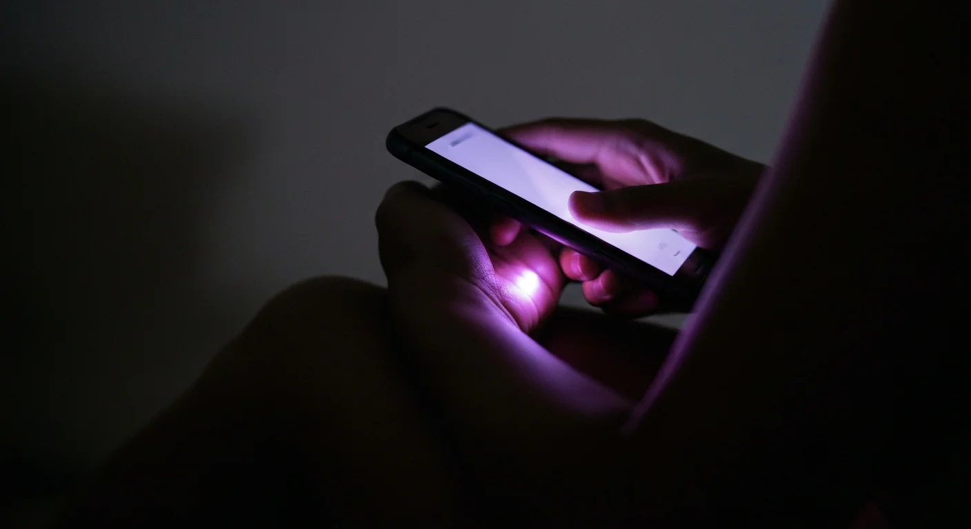 Person's forearm viewed in phone screen showing placement testing